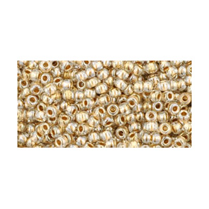 SB8JT-989 - Toho size 8 seed beads - gold-lined crystal